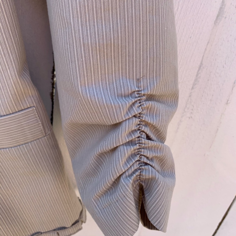 Maurices Khaki 3 Button Ruffle Hem Collared Jacket - image 4